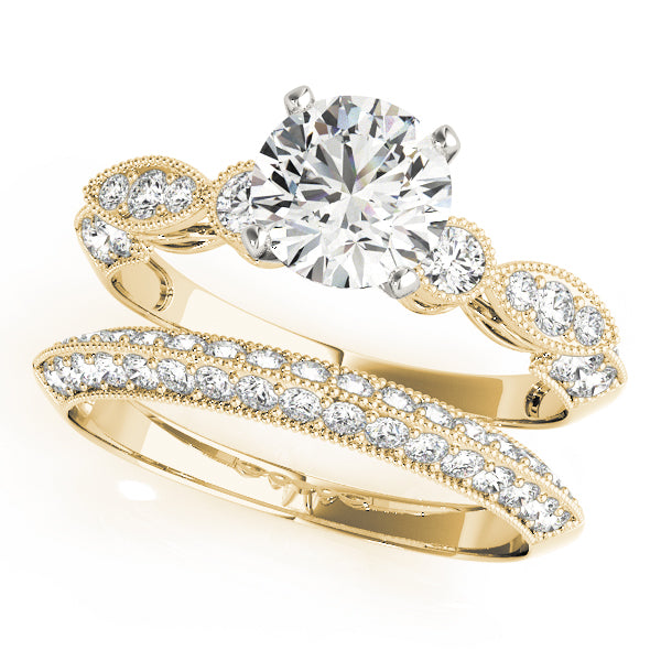 Vintage Multirow Milgrain Engagement Ring