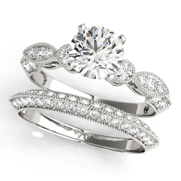 Vintage Multirow Milgrain Engagement Ring