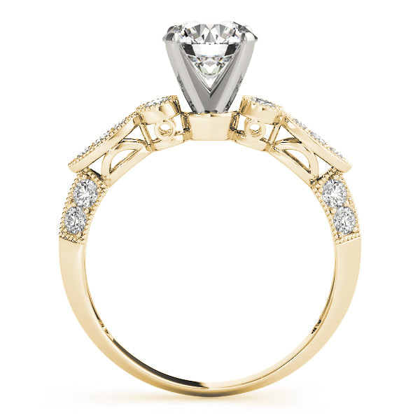 Vintage Multirow Milgrain Engagement Ring