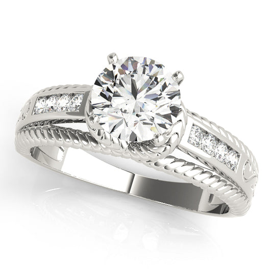 Channel Set Single Row Engagement Ring