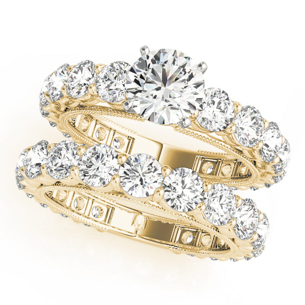 Single Row Prong Milgrain Engagement Rings