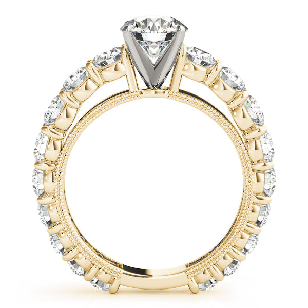 Single Row Prong Milgrain Engagement Rings