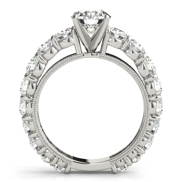 Single Row Prong Milgrain Engagement Rings