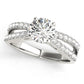 Multirow Prong Set Engagement Rings