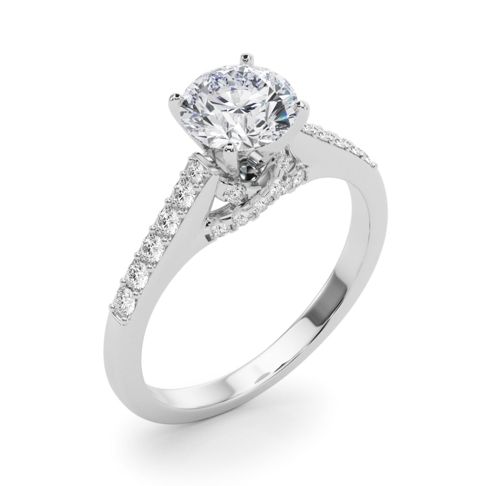 Single Row Trellis Engagement Ring