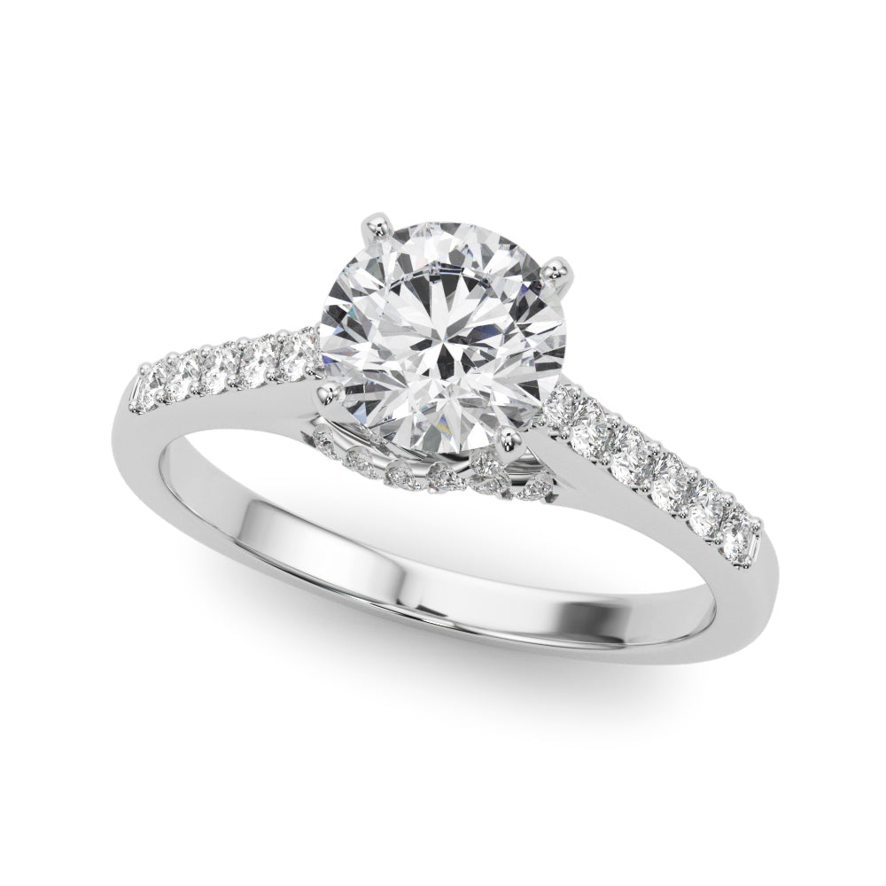 Single Row Trellis Engagement Ring