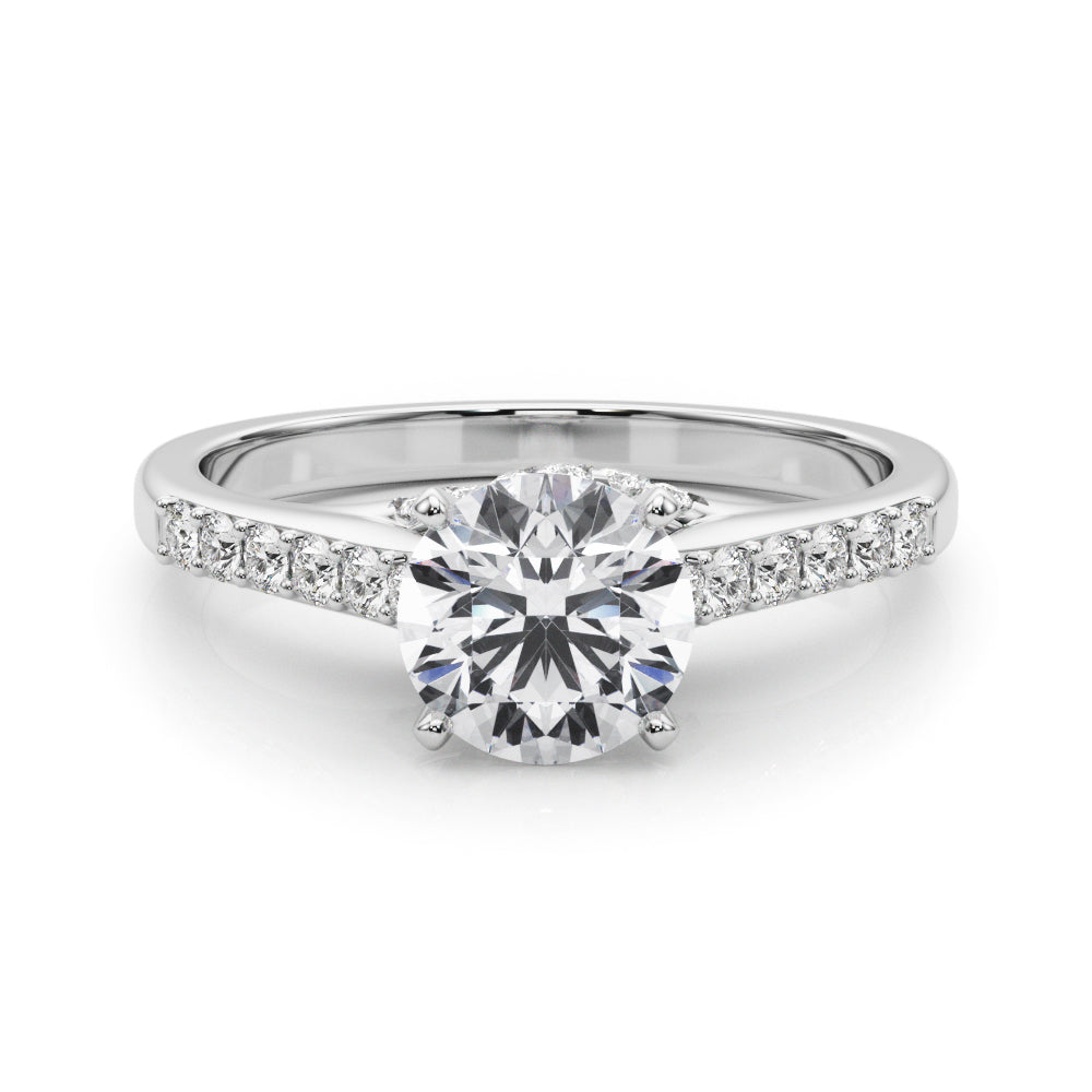 Single Row Trellis Engagement Ring