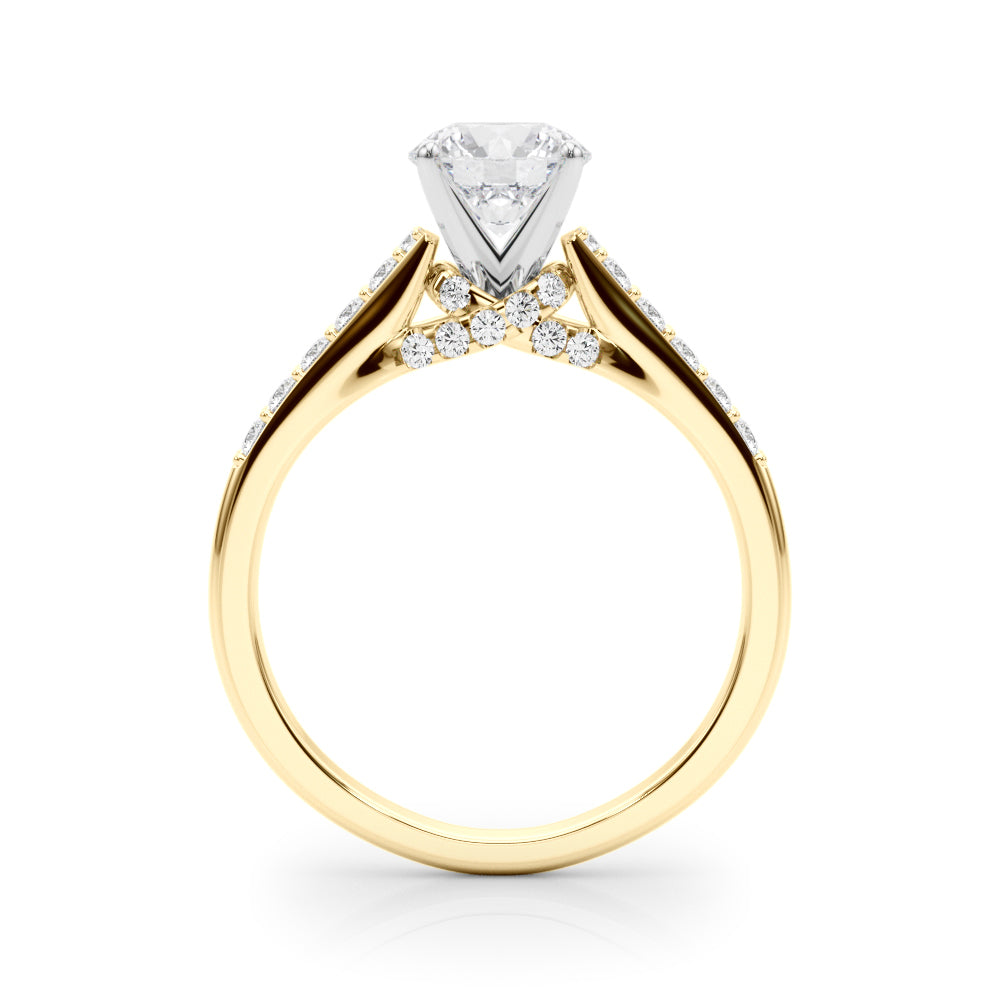 Single Row Trellis Engagement Ring