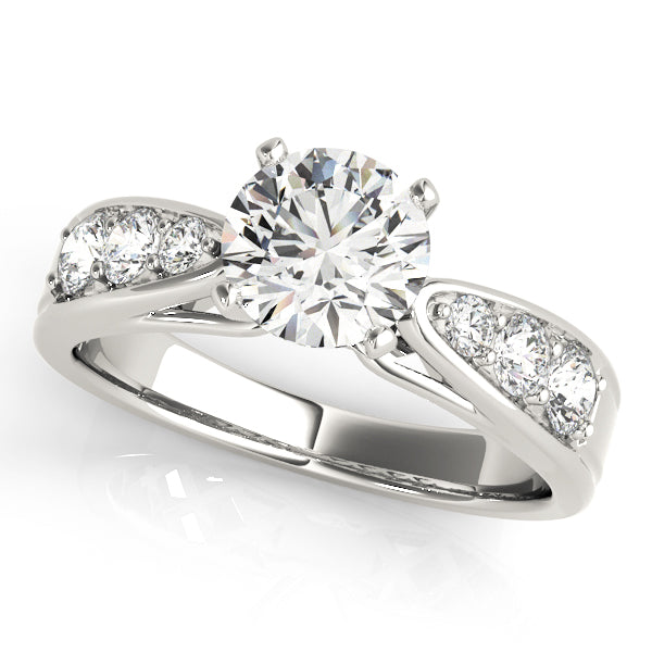 Channel Set Single Row Engagement Ring