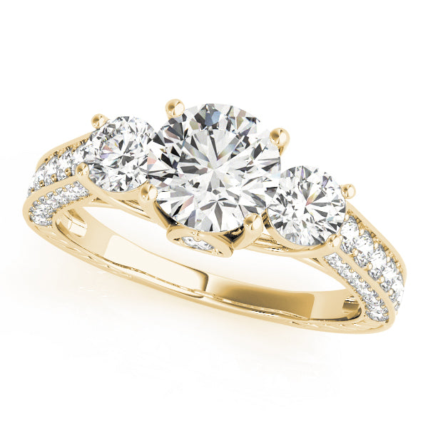 Round 3-Stone Engagement Ring