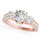 Round 3-Stone Engagement Ring