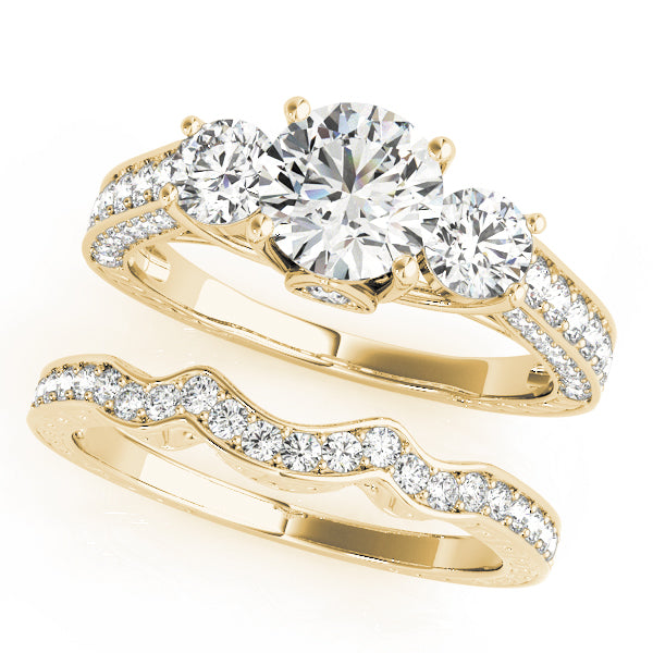 Round 3-Stone Engagement Ring