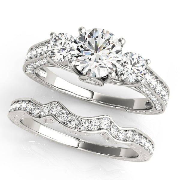 Round 3-Stone Engagement Ring