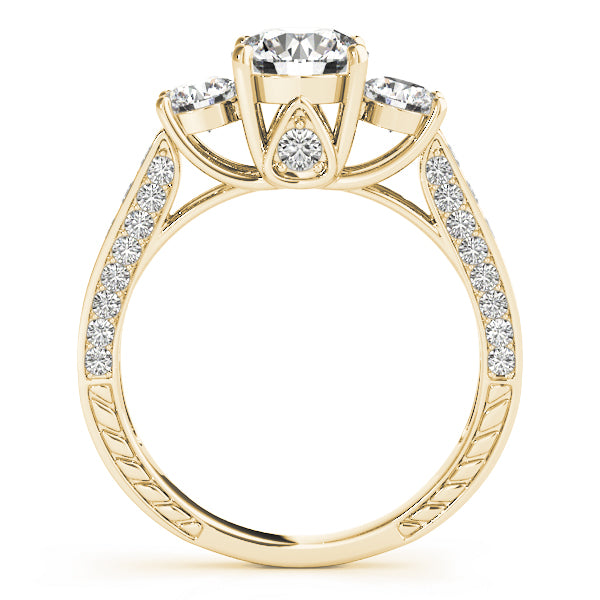 Round 3-Stone Engagement Ring