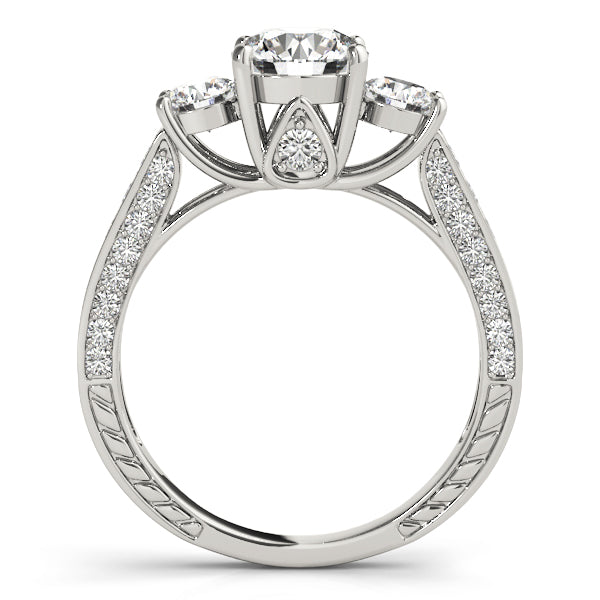 Round 3-Stone Engagement Ring