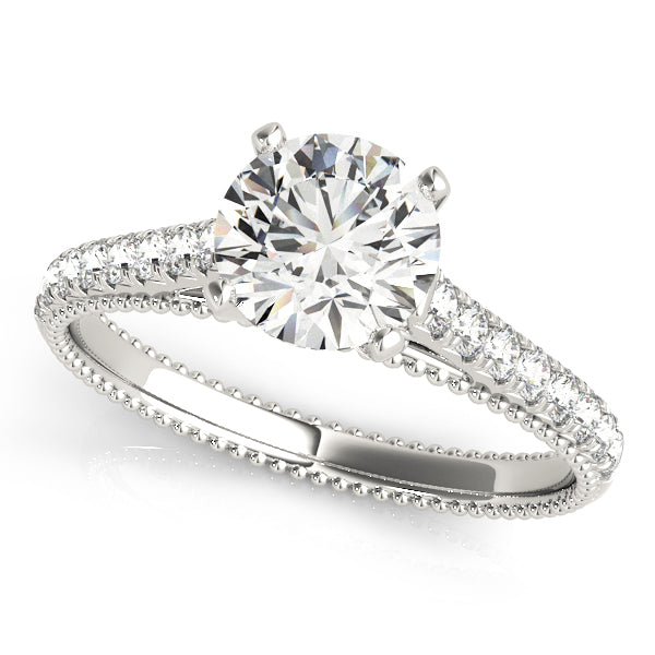 Single Row Prong Set Engagement Ring