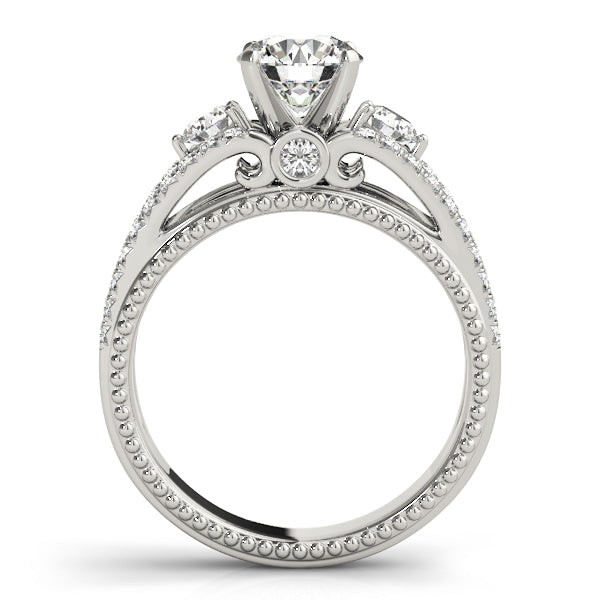3-Stone Split Shank Vintage Engagement Ring