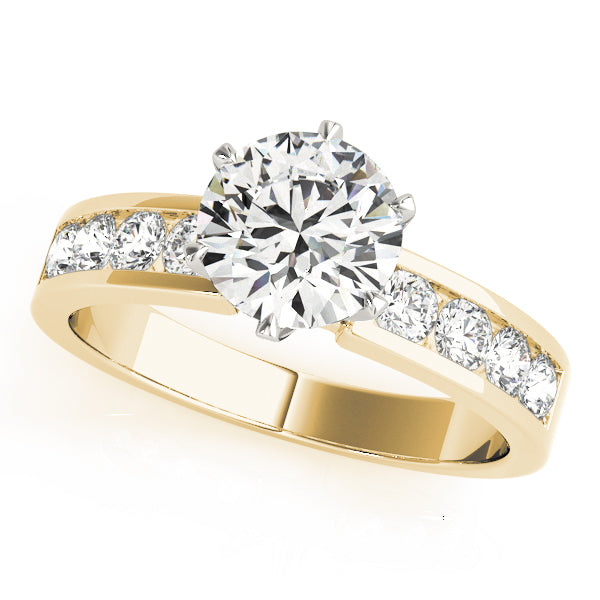 Single Row Channel Set Engagement Ring