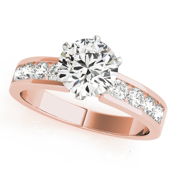 Single Row Channel Set Engagement Ring