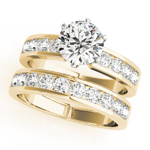 Single Row Channel Set Engagement Ring