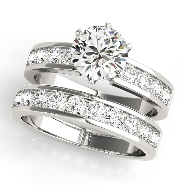 Single Row Channel Set Engagement Ring