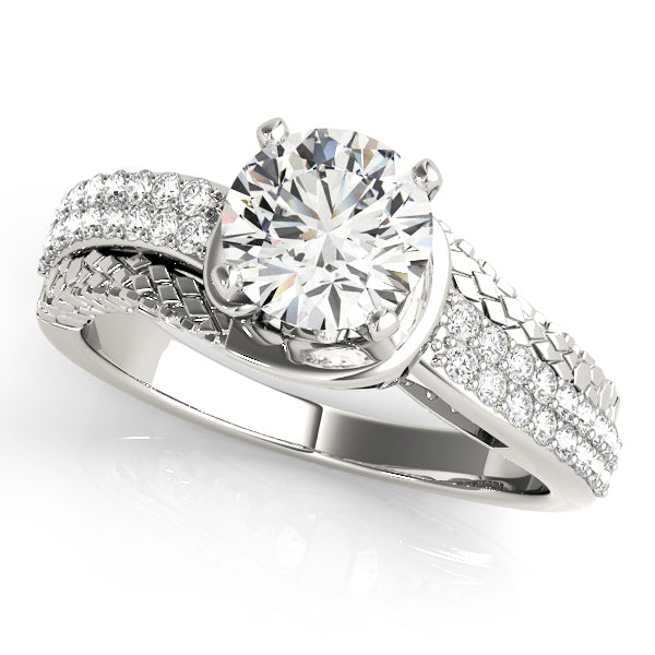 Bypass Multirow Pavé Engagement Ring