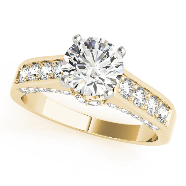 Single Row Channel Set Hidden Halo Engagement Ring