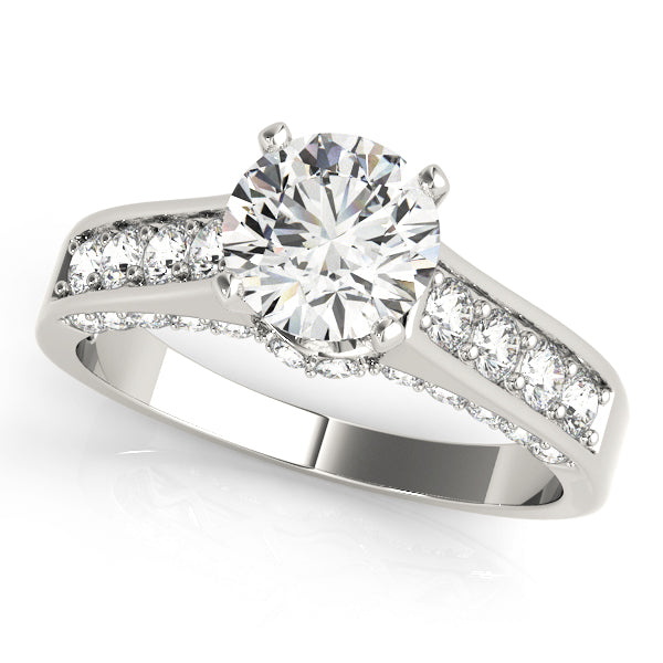 Single Row Channel Set Hidden Halo Engagement Ring
