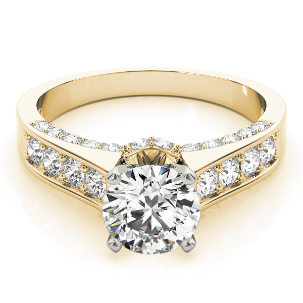 Single Row Channel Set Hidden Halo Engagement Ring