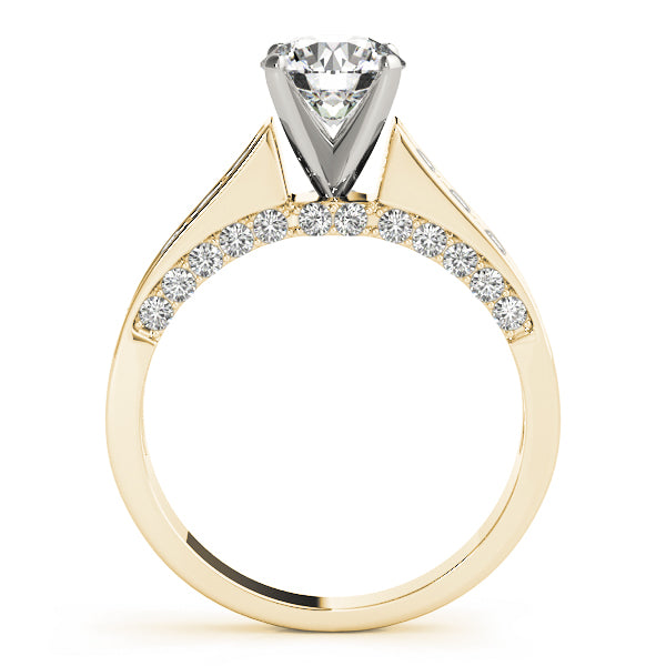 Single Row Channel Set Hidden Halo Engagement Ring