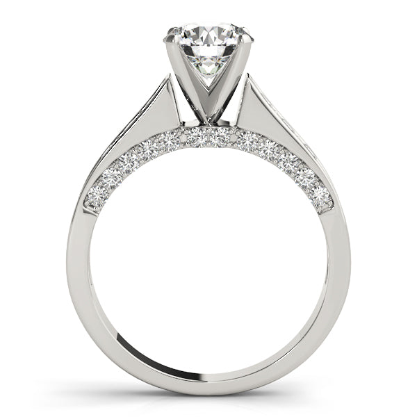 Single Row Channel Set Hidden Halo Engagement Ring