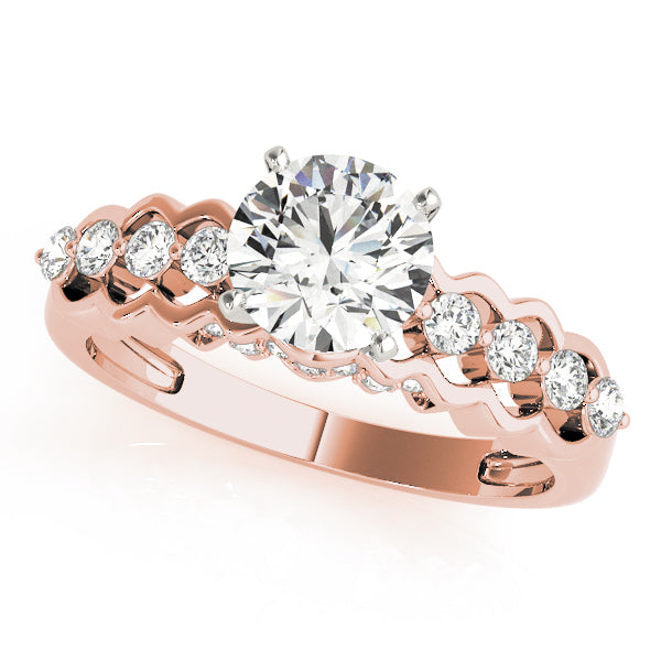 Single Row Prong Hidden Halo Engagement Rings