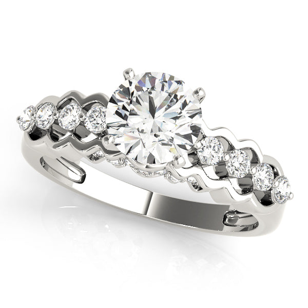 Single Row Prong Hidden Halo Engagement Rings