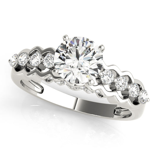 Single Row Prong Hidden Halo Engagement Rings