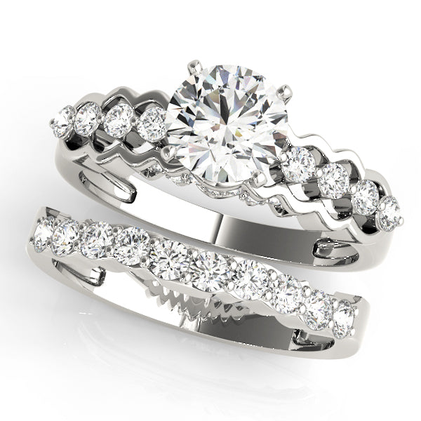 Single Row Prong Hidden Halo Engagement Rings