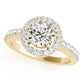 Single Row Halo Round Engagement Ring