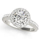 Single Row Halo Round Engagement Ring