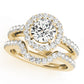 Single Row Halo Round Engagement Ring