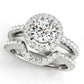 Single Row Halo Round Engagement Ring