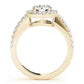 Single Row Halo Round Engagement Ring