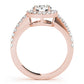Single Row Halo Round Engagement Ring