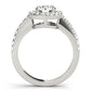 Single Row Halo Round Engagement Ring