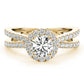 Multirow Split Shank Halo Engagement Rings