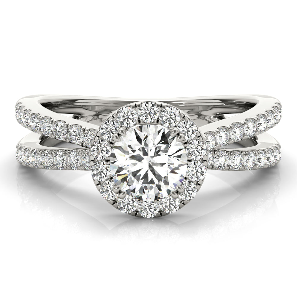 Multirow Split Shank Halo Engagement Rings