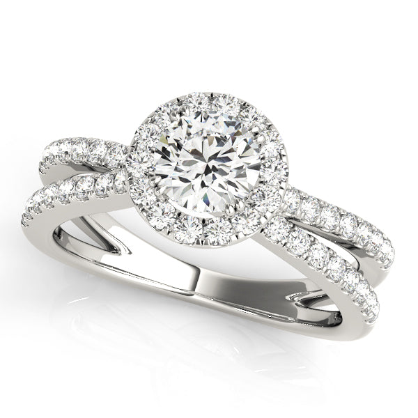 Multirow Split Shank Halo Engagement Rings
