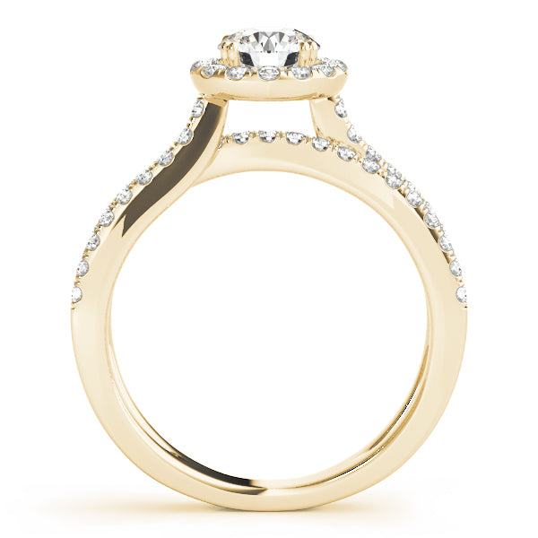 Multirow Split Shank Halo Engagement Rings