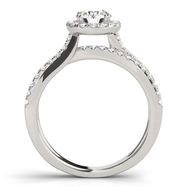 Multirow Split Shank Halo Engagement Rings