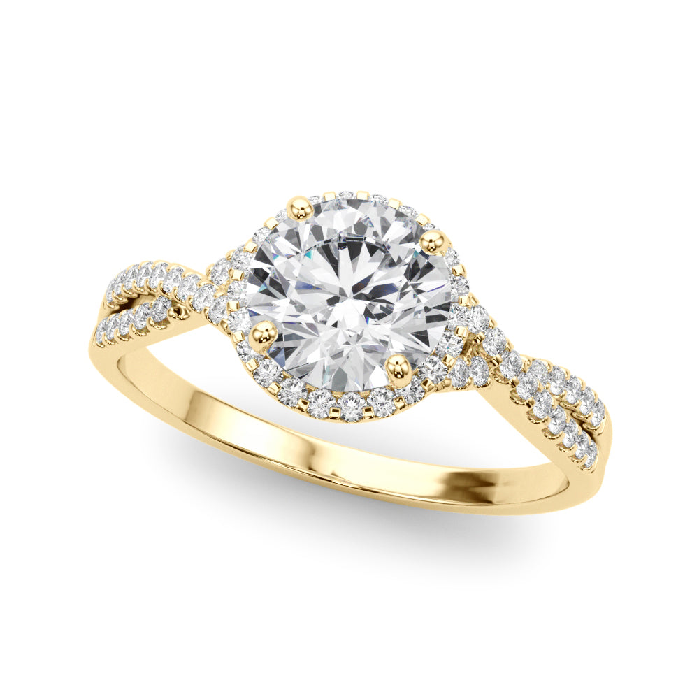 Twisted Infinity Halo Engagement Ring