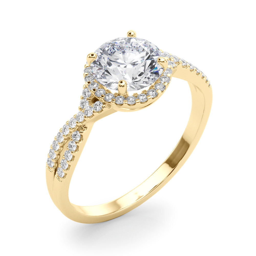 Twisted Infinity Halo Engagement Ring