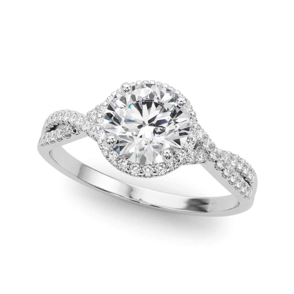Twisted Infinity Halo Engagement Ring